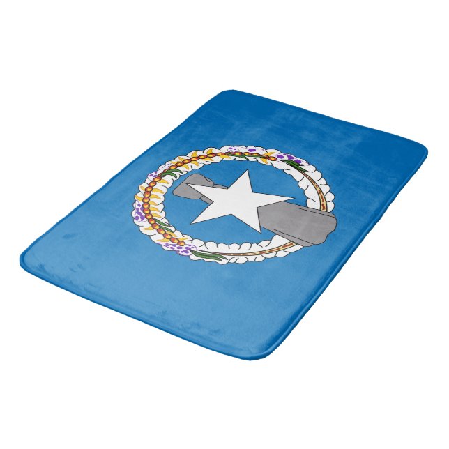 Grand tapis de bain avec drapeau des îles Mariana, (Angle)