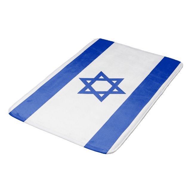 Grand tapis de bain avec drapeau d'Israël (Angle)