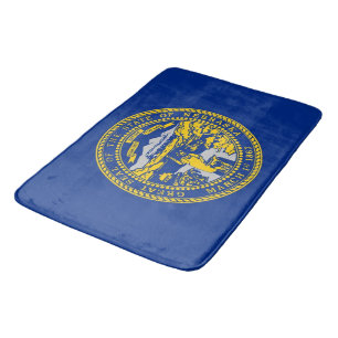 Grand tapis de bain avec drapeau du Nebraska, USA