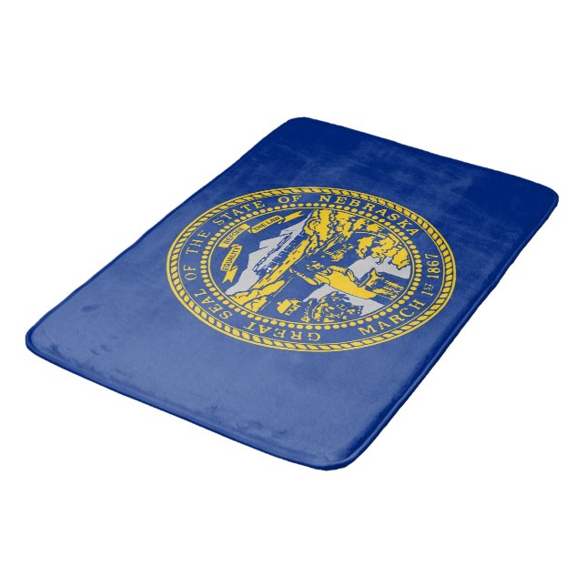 Grand tapis de bain avec drapeau du Nebraska, USA (Angle)