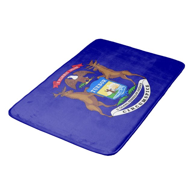 Grand tapis de bain avec le drapeau du Michigan, U (Angle)