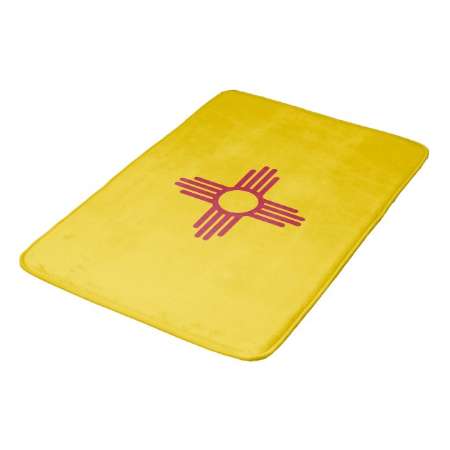 Grand tapis de bain avec le drapeau du Nouveau Mex (Angle)