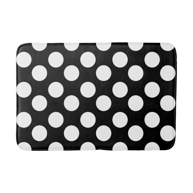 Grand tapis de bain noir et blanc de point de (Devant)