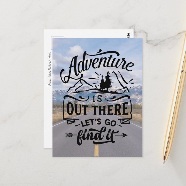 Grand Teton Adventure Postkarte (Vorderseite/Rückseite Beispiel)