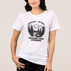 Grand Teton Berge Nationalpark Wyoming Tri-Blend Shirt