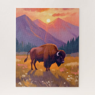 Grand Teton Bison Nationalpark-Reisegemälde