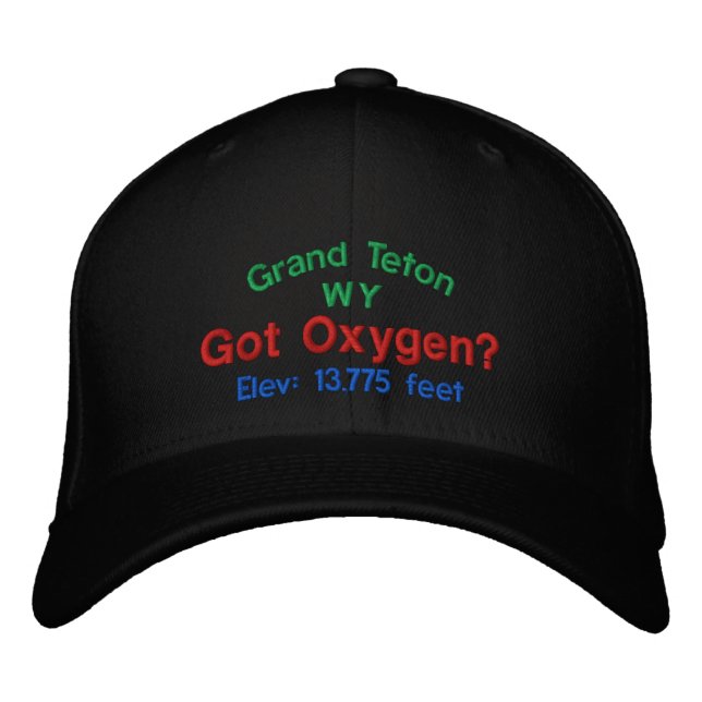 Grand Teton Got Oxygen? bestickte Hülle Baseballkappe (Vorderseite)