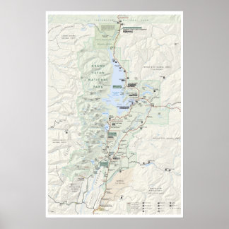 Grand Teton Kartenposter Poster