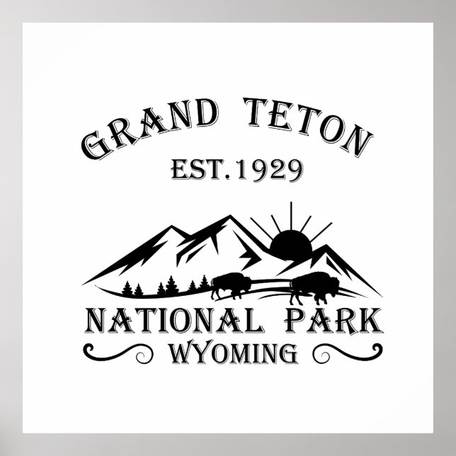 Grand Teton mountains National Park Wyoming Poster (Vorne)