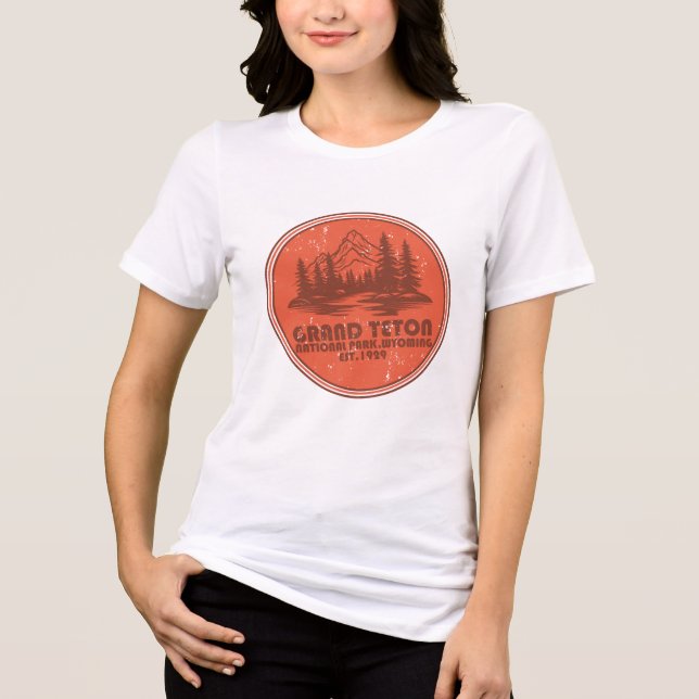 Grand Teton mountains National Park Wyoming Tri-Blend Shirt (Vorderseite)