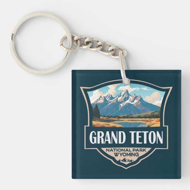 Grand Teton National Park Illustration Retro (Devant)