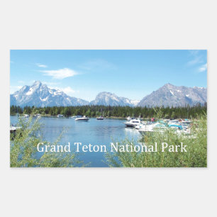 Grand Teton National Park Landschaftsfotografie. Rechteckiger Aufkleber