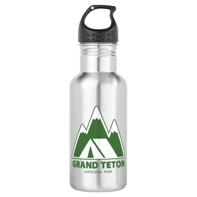 Grand Teton National Park Mountains Camping Edelstahlflasche (Vorderseite)