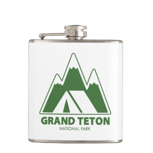 Grand Teton National Park Mountains Camping Flachmann