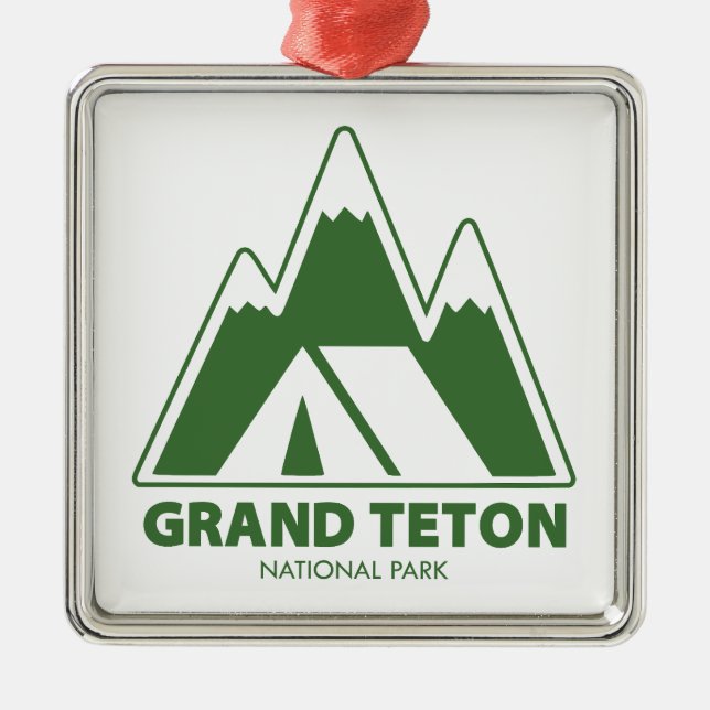 Grand Teton National Park Mountains Camping Ornament Aus Metall (Vorne)