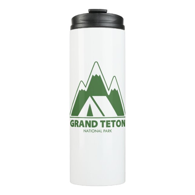 Grand Teton National Park Mountains Camping Thermosbecher (Vorderseite)