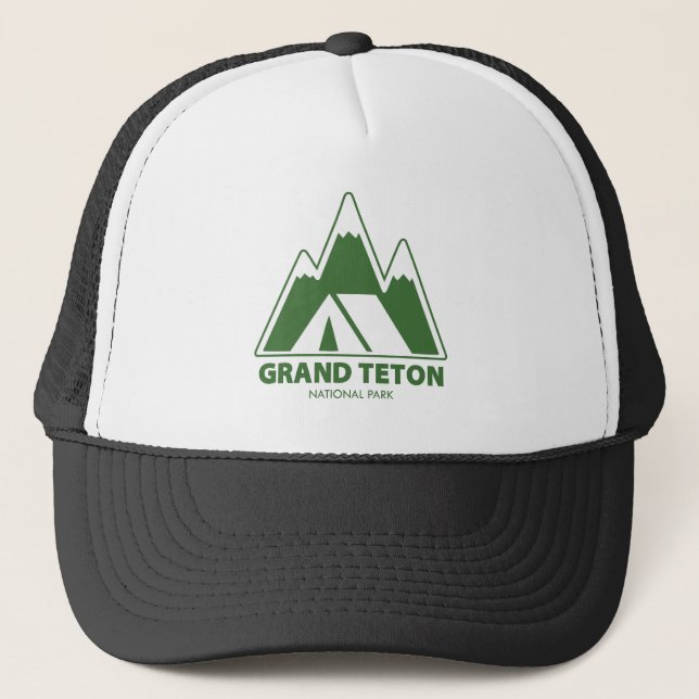Grand Teton National Park Mountains Camping Truckerkappe (Vorderseite)