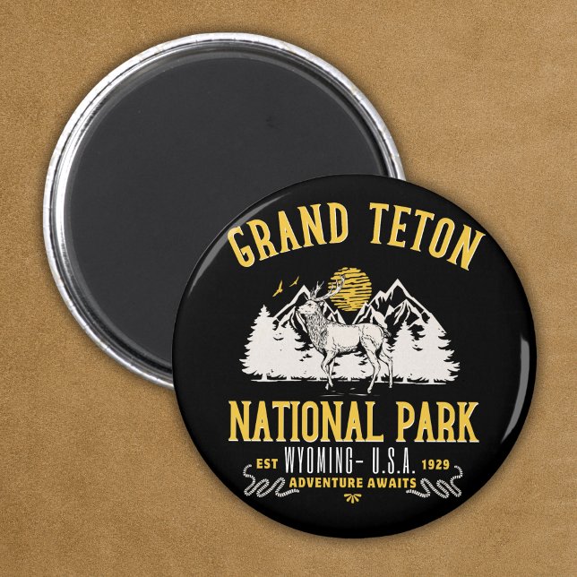Grand Teton National Park Vintage Landscape Magnet (Von Creator hochgeladen)
