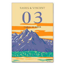Grand Teton National Park Wedding Retro Tischnummer