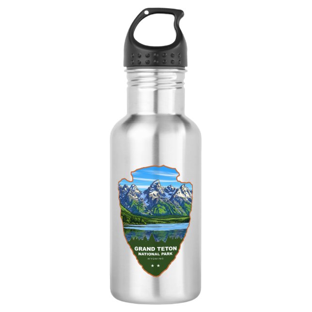 Grand Teton National Park Wyoming Arrowhead Edelstahlflasche (Vorderseite)