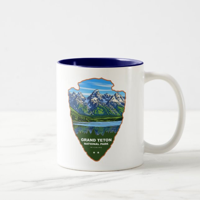 Grand Teton National Park Wyoming Arrowhead Zweifarbige Tasse (Rechts)