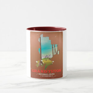Grand Teton National Park Wyoming Karte Tasse