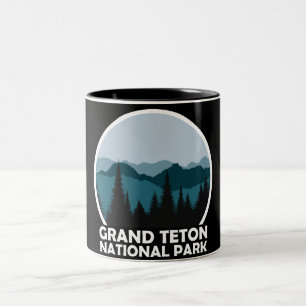 Grand Teton National Park Wyoming Retro Vintage Zweifarbige Tasse
