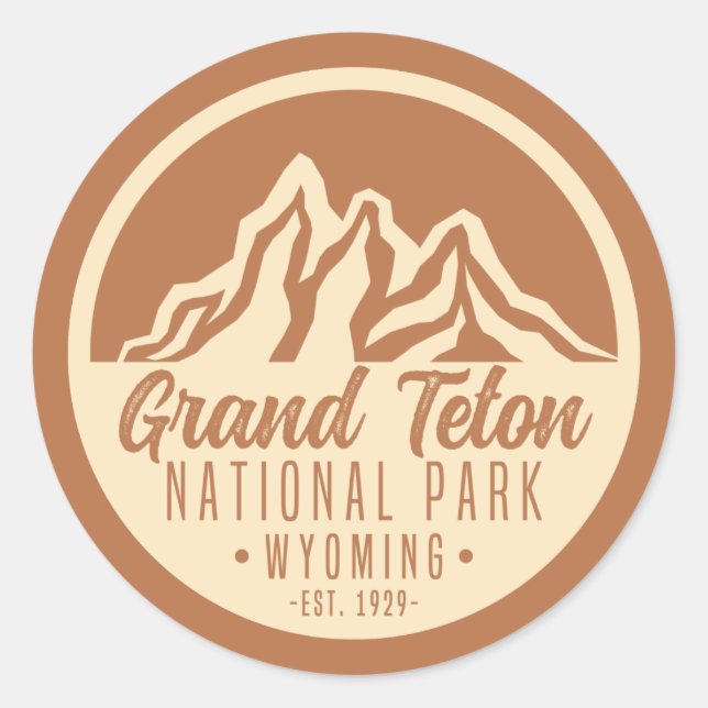 Grand Teton National Park Wyoming USA Runder Aufkleber (Vorderseite)