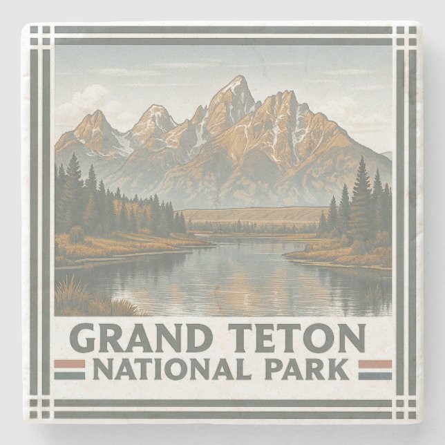 Grand Teton National Steinuntersetzer (Vorderseite)