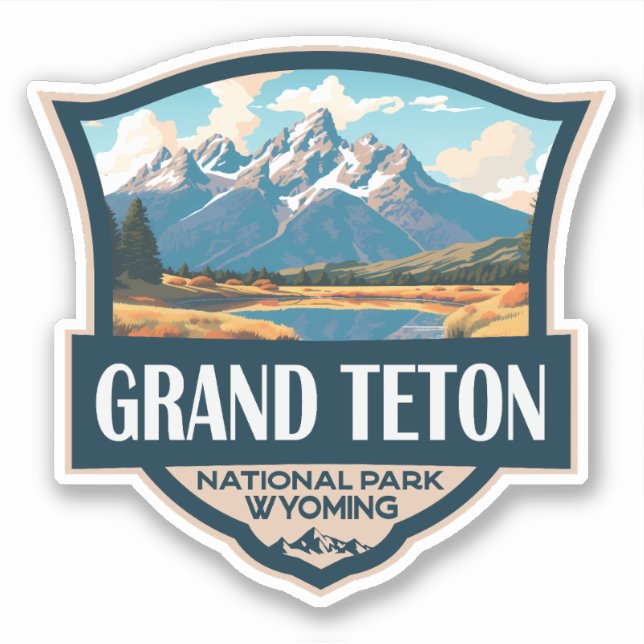 Grand Teton Nationalpark Aufkleber (Vorderseite)