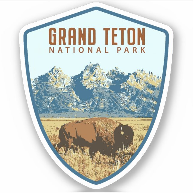 Grand Teton Nationalpark Aufkleber (Vorderseite)