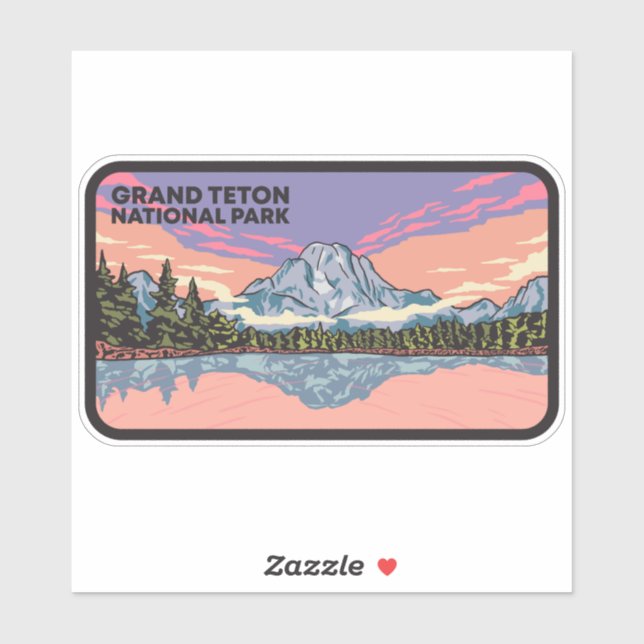 Grand Teton Nationalpark Aufkleber (Blatt)