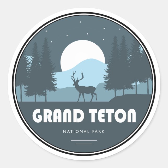 Grand Teton Nationalpark Deer Runder Aufkleber (Vorderseite)