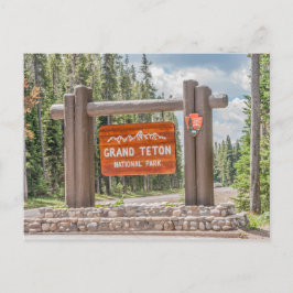 Grand Teton Nationalpark Eintritt in das Zeichen Postkarte