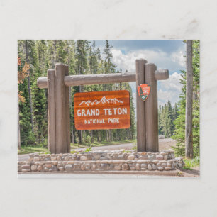 Grand Teton Nationalpark Eintritt in das Zeichen Postkarte