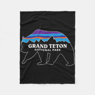 Grand Teton Nationalpark Grizzlybär Minimalist Fleecedecke