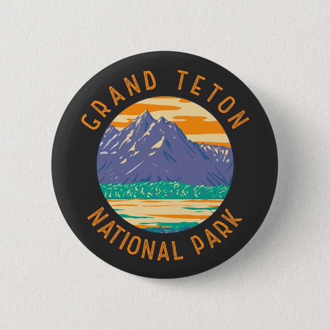 Grand Teton Nationalpark im Frühjahr erschüttert Button (Vorderseite)