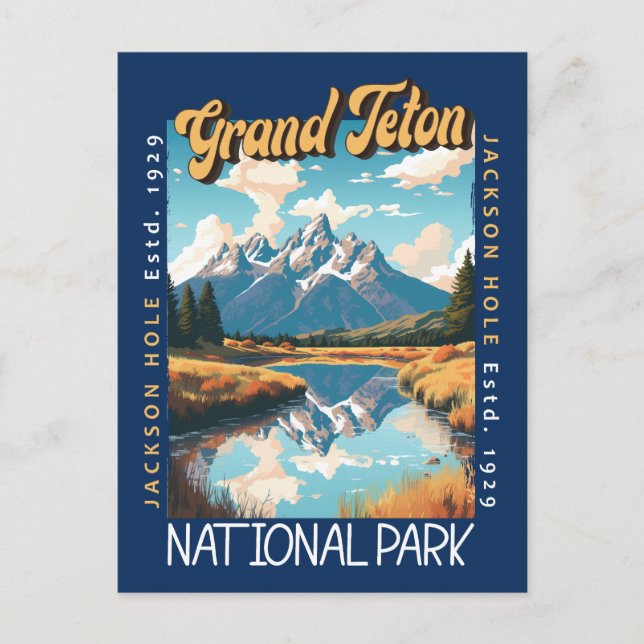 Grand Teton Nationalpark Jackson Hole erschüttert Postkarte (Vorderseite)
