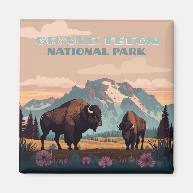 Grand Teton Nationalpark Jackson Wyoming Mountain Magnet (Vorne)