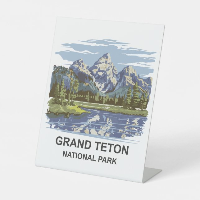 Grand Teton Nationalpark Landschaft Sockelschild (Vorderseite)