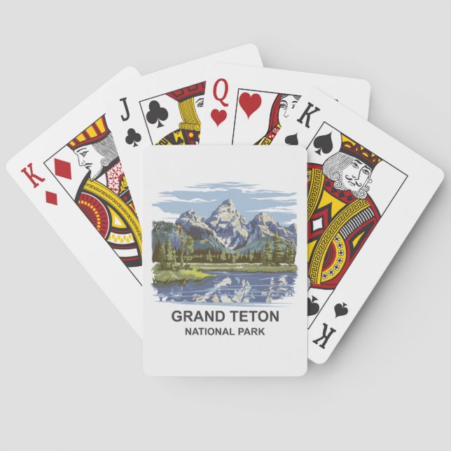 Grand Teton Nationalpark Landschaft Spielkarten (Rückseite)