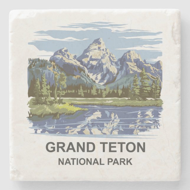 Grand Teton Nationalpark Landschaft Steinuntersetzer (Vorderseite)