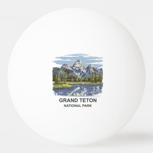 Grand Teton Nationalpark Landschaft Tischtennisball (Vorderseite)