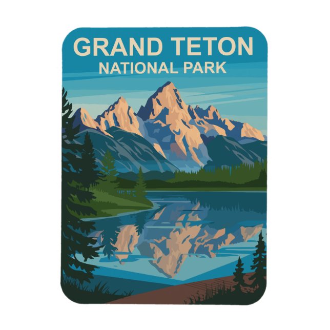 Grand Teton Nationalpark Landschaftsbild Magnet (Vertikal)