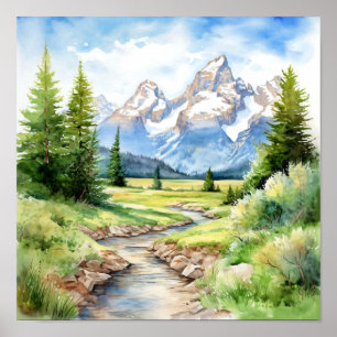 Grand Teton Nationalpark Malerei Druck Poster