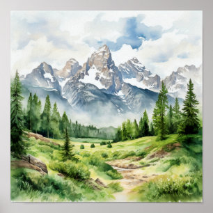 Grand Teton Nationalpark Malerei Druck Poster