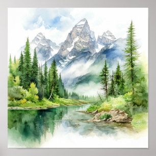 Grand Teton Nationalpark Malerei Druck Poster