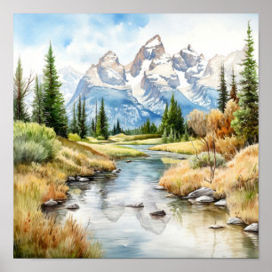 Grand Teton Nationalpark Malerei Druck Poster