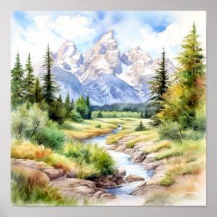 Grand Teton Nationalpark Malerei Poster