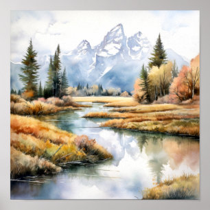 Grand Teton Nationalpark Malerei Poster